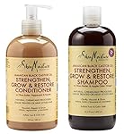 Shea Moisture  Strengthen, Grow & Restore Shampoo and Conditioner Set, Jamaican Black Castor Oil Combination Pack, 16.3 oz Shampoo & 13 oz. Conditioner