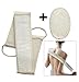 Bassion Exfoliating Loofah Back Scrubber Shower Strap for Men and Women, 100% Natural Luffa