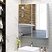 Tangkula Mirrored Medicine Cabinet, Bathroom Wall Hanging Cabinet with Double Mirrored Doors & Adjustable Shelf, Wall-Mounted Bathroom Storage Organizer, White, 24.5 x 4.5 x 25.5 Inches