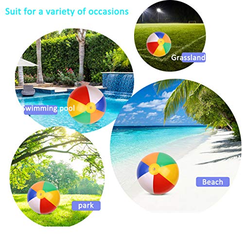 SYSAMA Rainbow Beach Balls Inflatable Colorful Beach Ball Pool Toys Pool Balls for Kids Water Fun Play in Summer 12 Inch 8 Pcs