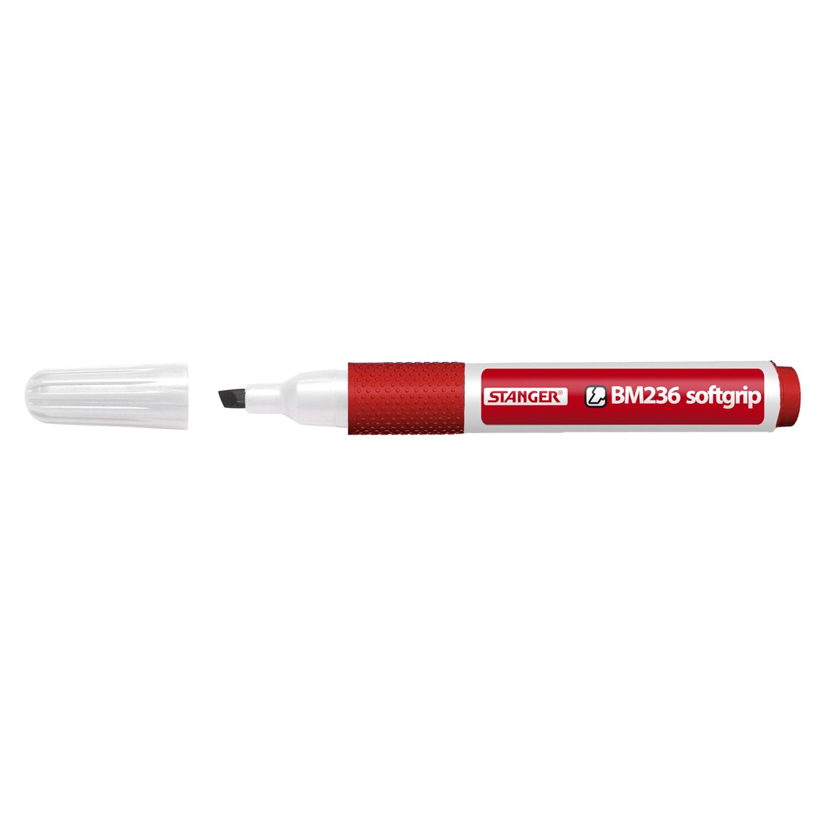 Stanger 714012 Soft Grip Board Marker BM Chissel 236, Red
