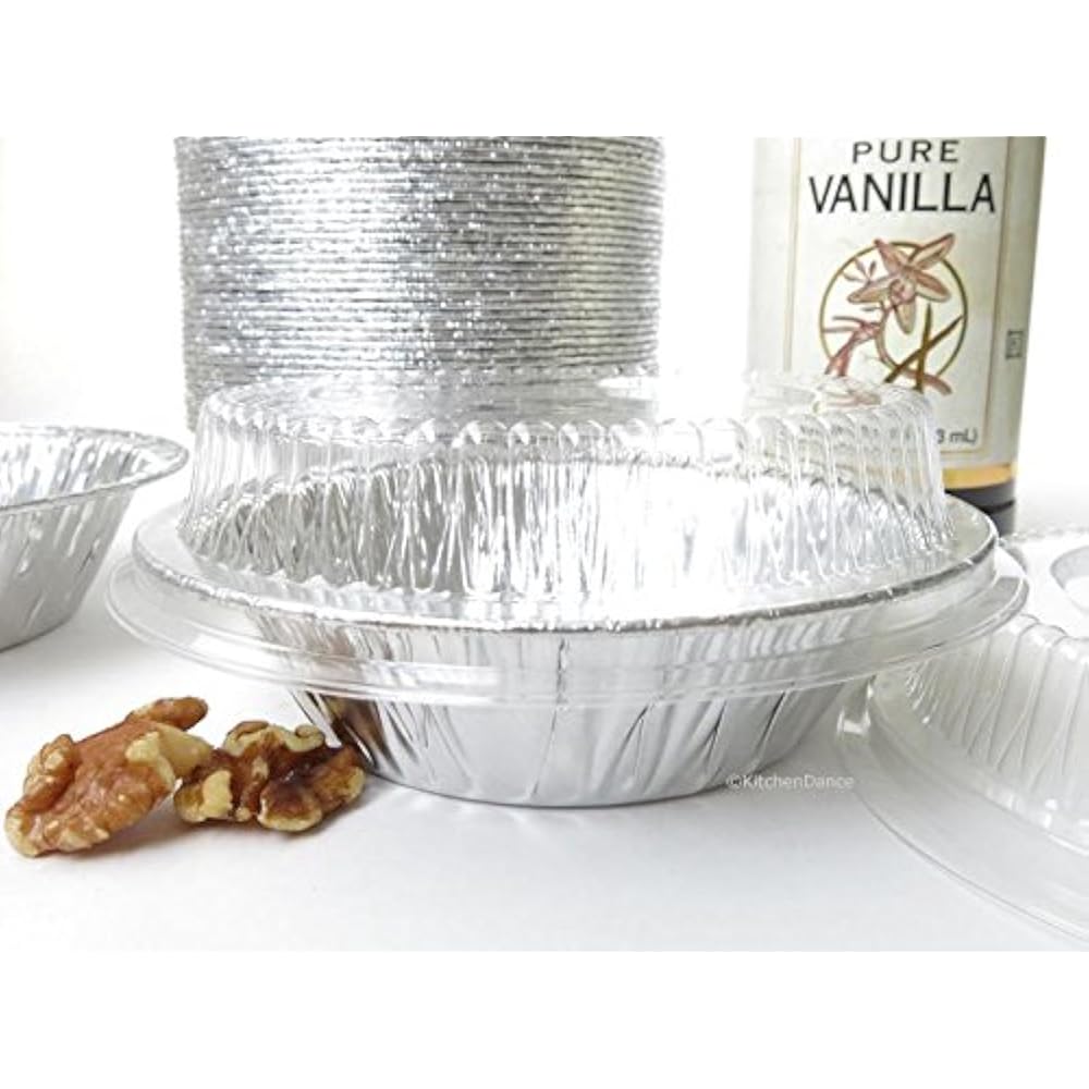 Disposable Aluminum 5" Tart Pan/individual Pie W/ Clear Dome Lid 501P