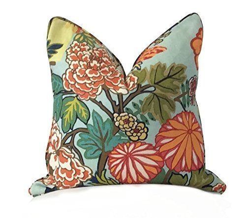 Amazon Com Schumacher Chiang Mai Dragon Aquamarine Pillow Aqua