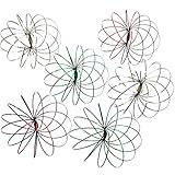 Kicko4.75 Inch Flow Ring Stainless Steel Springs - 6 Pieces 3D Kinetic Sculpture and Interactive Spiral Bracelet - Fashionable Party Supply Pack for Rewards, Prizes, Night Parties, Clubbing