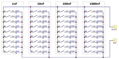 Electronics-Salon 1nF to 9999nF Step-1nF Four Decade Programmable Capacitor Board.