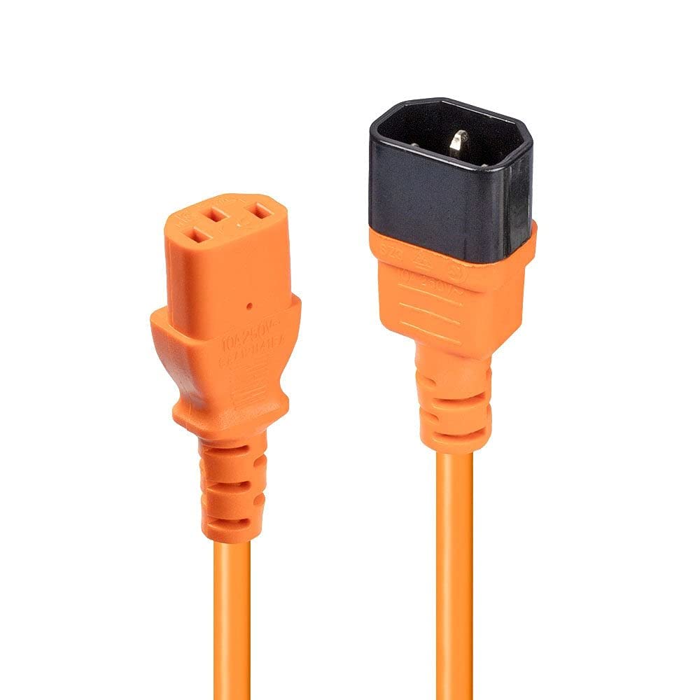 Lindy 2m IEC C14 to IEC C13 Extension Power Cable, Orange