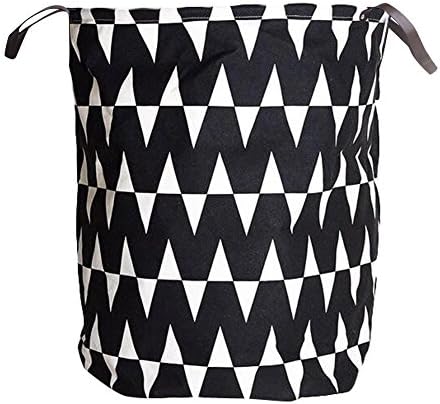 Large Canvas Storage Bin, ISUDA Heavy Duty Cotton/Canvas Storage Basket for Nursery or Kids' Room- Toy Box/ Toy Storage/ Toy Organizer for Boys and Girls - Laundry Basket/ Nursery Hamper - Wave