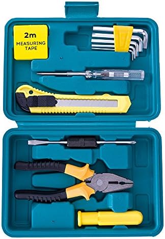 Comwinn 11 in 1 Precision Screwdrivers Set,tape measure,utility knife,pliers,screw drivers,hex key and electric tester screwdrivers with Box for home,apartment,garage,car(Manual-11 in 1)
