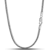 Dankadi Italy 925 Sterling Silver Snake Chain Necklace Men & Women 3MM-4MM Rolo Link Round Chain Chokers 16 "18 "20" 22 "24" 26 "28" 30" Unisex Fine Jewelry Gift (3MM, 18 inches)