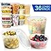 Healthy Packers Food Storage Containers with Airtight Lids - Clear Plastic Food Storage Jars - BPA Free| Leakproof - Microwaveable - Reusable - Dishwasher & Freezer Safe (8oz, 16oz, 32oz) 36 Pack
