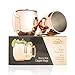 Xummit Stunning Smooth Moscow Mule Copper Mug/Cup with Golden-Hued Handle - 18 Oz (Set of 2)