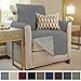 Gorilla Grip Original Slip Resistant Chair Protector for Seat Width up to 23 Inch, Patent Pending Suede-Like Furniture Slipcover, 2 Inch Straps, Chairs Slip Cover Throw for Dogs, Armchair, Charcoal