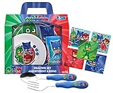 Zak! Designs Kids Mealtime Set Includes Plate, Bowl, Tumbler Cup, Fork & Spoon Flatware Set! Featuring PJ MASKS Graphics! BPA-free, 5 Pc Set. Plus Bonus Collector Stickers!