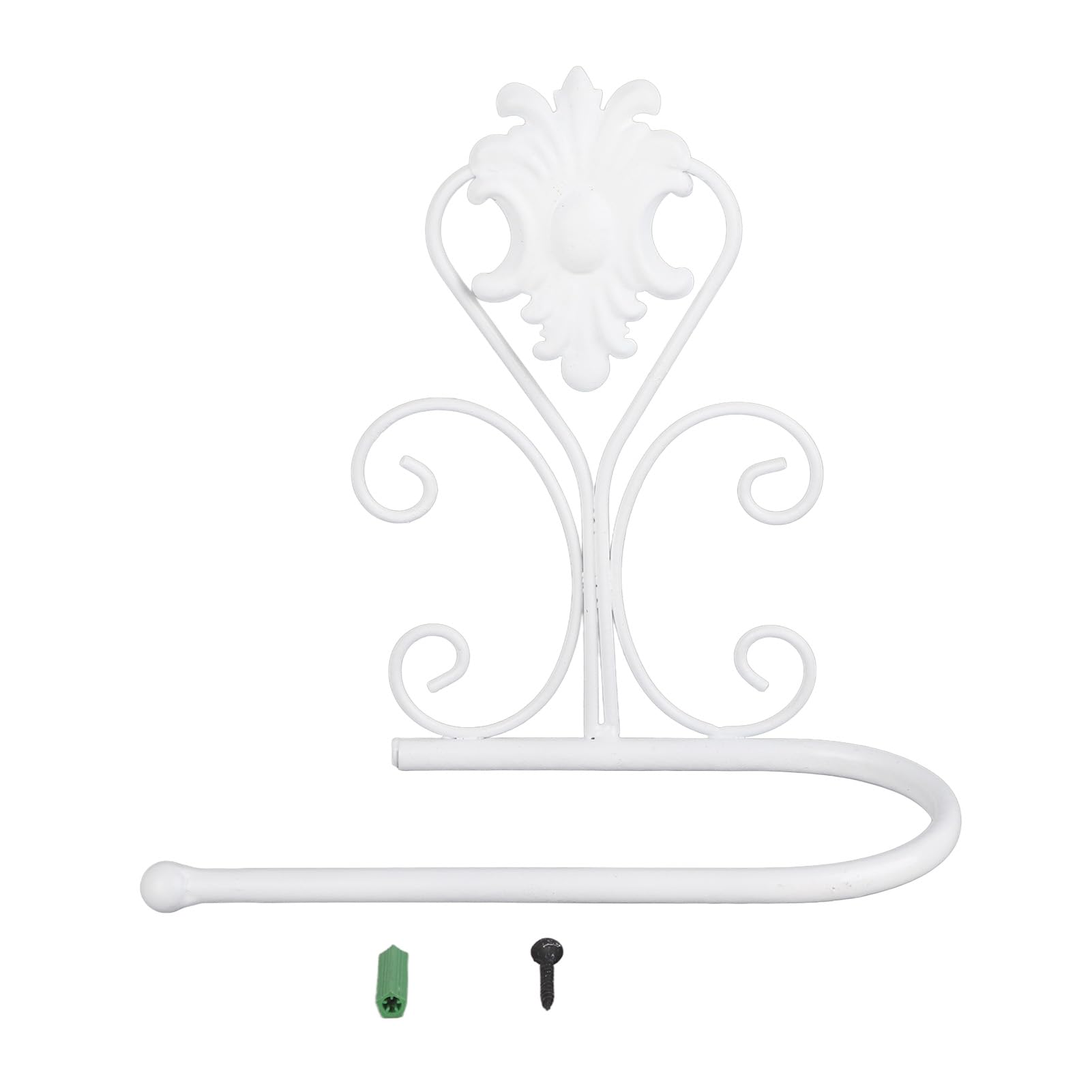 Vintage Wall Mounted Toilet Paper Holder, White, Retro Style Towel Hanger for Bathroom, Kitchen, Bedroom