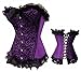 Alivila.Y Fashion Sexy Lace Brocade Corset Bustier Shapewear 2714-Purple-2XL