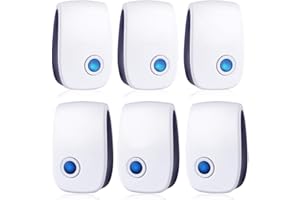 FIRE TRACKS LIMITED 6 Pack Ultrasonic Insect Repeller, Electronic Insect Mouse Repellent, Indoor Pest Repellent Ultrasonic Plug in for Cockroaches, Mice, Spiders, Ants, Bugs, Mosquitoes, Pest Defence for House, Kitchen