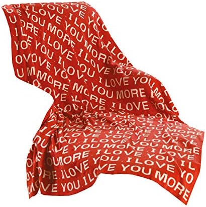 SIgNALS Love You More Throw Blanket Red cotton 50" x 60"