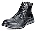 Bruno Marc Men's Apache-03 Black Faux Fur Lined Motocycle Combat Oxford Ankle Boots Size 10 M US