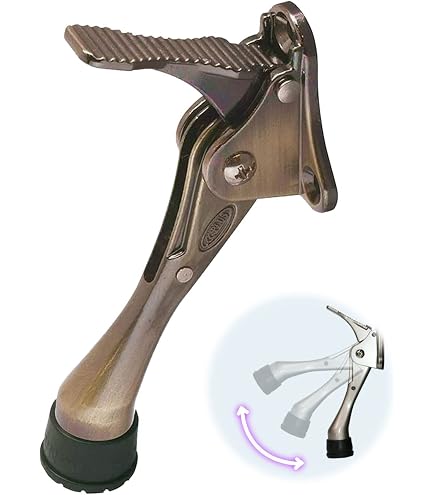 Tope De Puerta GoldPig - Pack De 2, Altura Ajustable, Accionamiento Con El Pie, Puntas De Goma, Para Puertas Resistentes