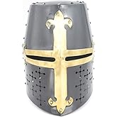 Medieval Warrior Templar Crusader Knights Helmet Wearable for Adult Medieval Costumes