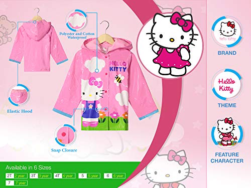 Sanrio Hello Kitty Girl's Pink Rain Coat -Size 7