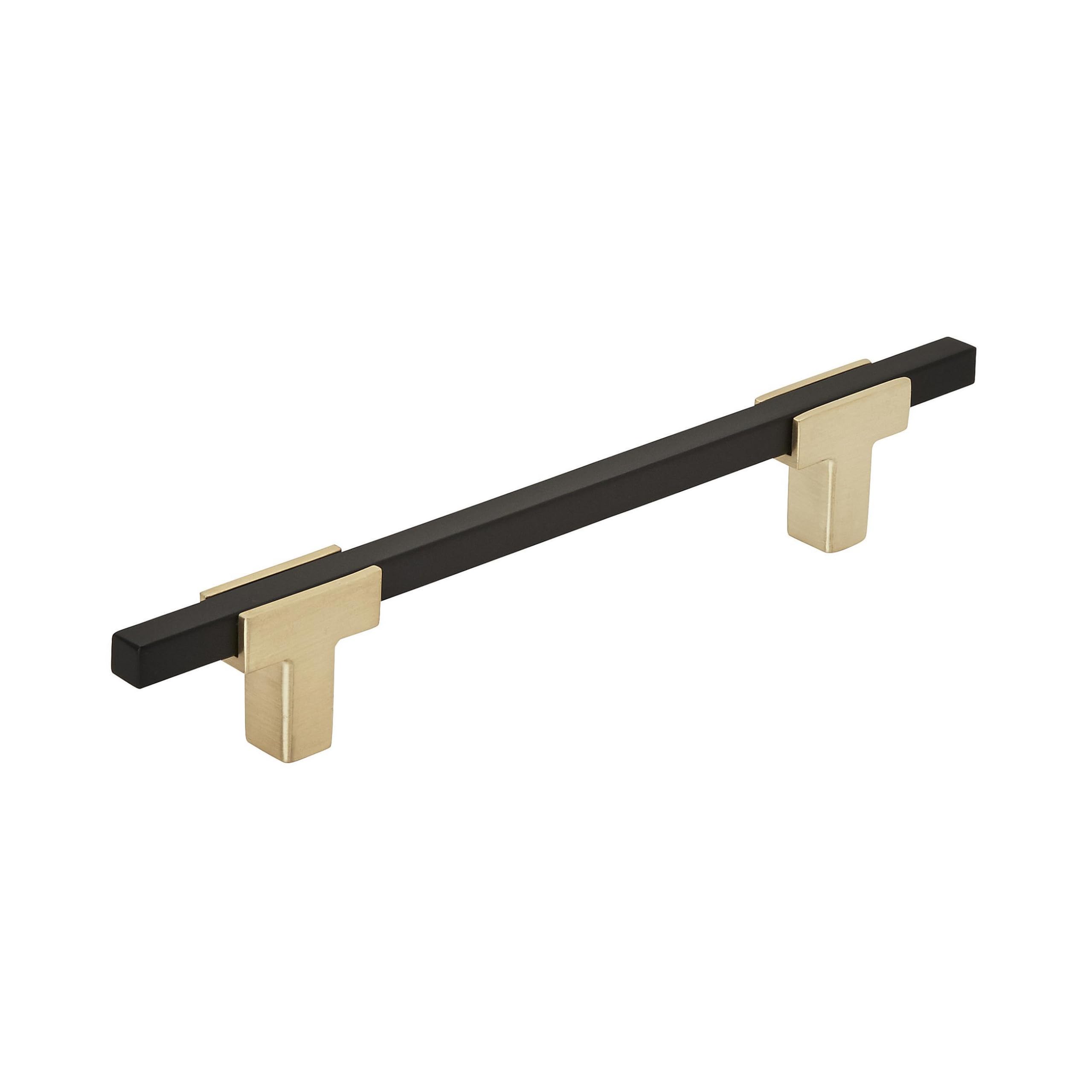 Photo 1 of Amerock | Cabinet Pull | Brushed Gold/Matte Black | 5-1/16 inch (128 mm) Center to Center | Urbanite | 1 Pack | Drawer Pull | Drawer Handle | Cabinet Hardware