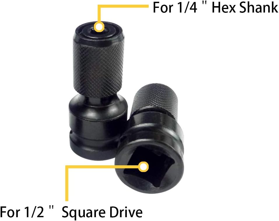 IRWIN Impact 1/2" Square Drive To 1/4" Hex Shank Socket Adapter – 1869513