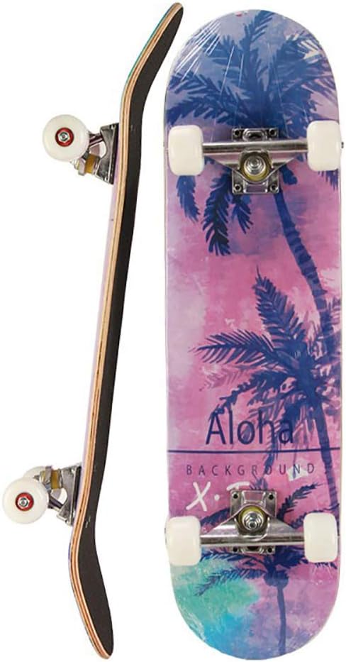 Keep Che Retro Skate Board Maple Wood, Skull Skateboard Complete 31x7.8 Inches Trick Skateboards Cruiser Beginners Longboard With Maple Deck Adult Boys also Girls Skateboard