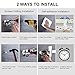 KURTVANA Mop Broom Holder Wall Mount Organizer Storage, Easy Install Screws or Self Adhesive Stainless Steel Tools Hanger for Kitchen Bathroom Closet Office Garden with 3 Racks 4 Hooks