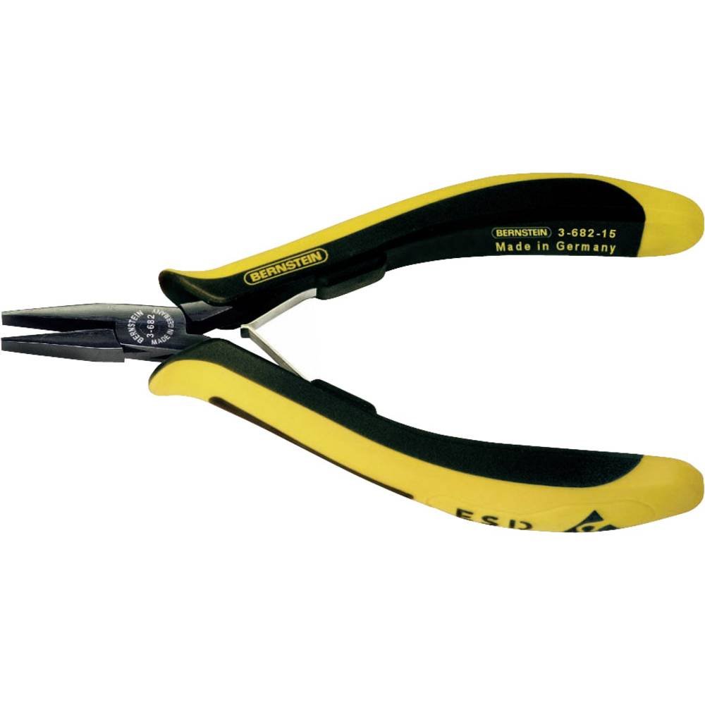 Bernstein 3-682-15 Flat-Beak Pliers 130 mm Conductive Two-Tone Hand Guards