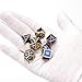 Yiotfandoll 7PCS Zinc Alloy Metal Dice Polyhedral Dice D20 D12 D10 D8 D4 for Dungeons and Dragons DND RPG MTG Table Games 16mm Blue Gold with Bag