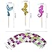 THAWAY Mermaid Cake Toppers Mermaid Birthday Party Supplies Decorations Cupcake Toppers(24pcs) Mermaid Cupcake Wrappers (24pcs) for Girls Boys Birthday Party Baby Shower