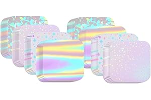 yiyao Clear Holographic Laminate Sheets Glittering Film for Pin Maker Machine Kit 200Pcs Square Button Maker Supplies 4 Style