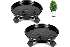 Yiting Plant Caddy with Wheels Heavy-Duty Rolling Plant Stand with Wheels Plant Dolly with Casters for Indoor and Outdoor Plant Roller Base Plant Saucer Mover (12 inch, Black)