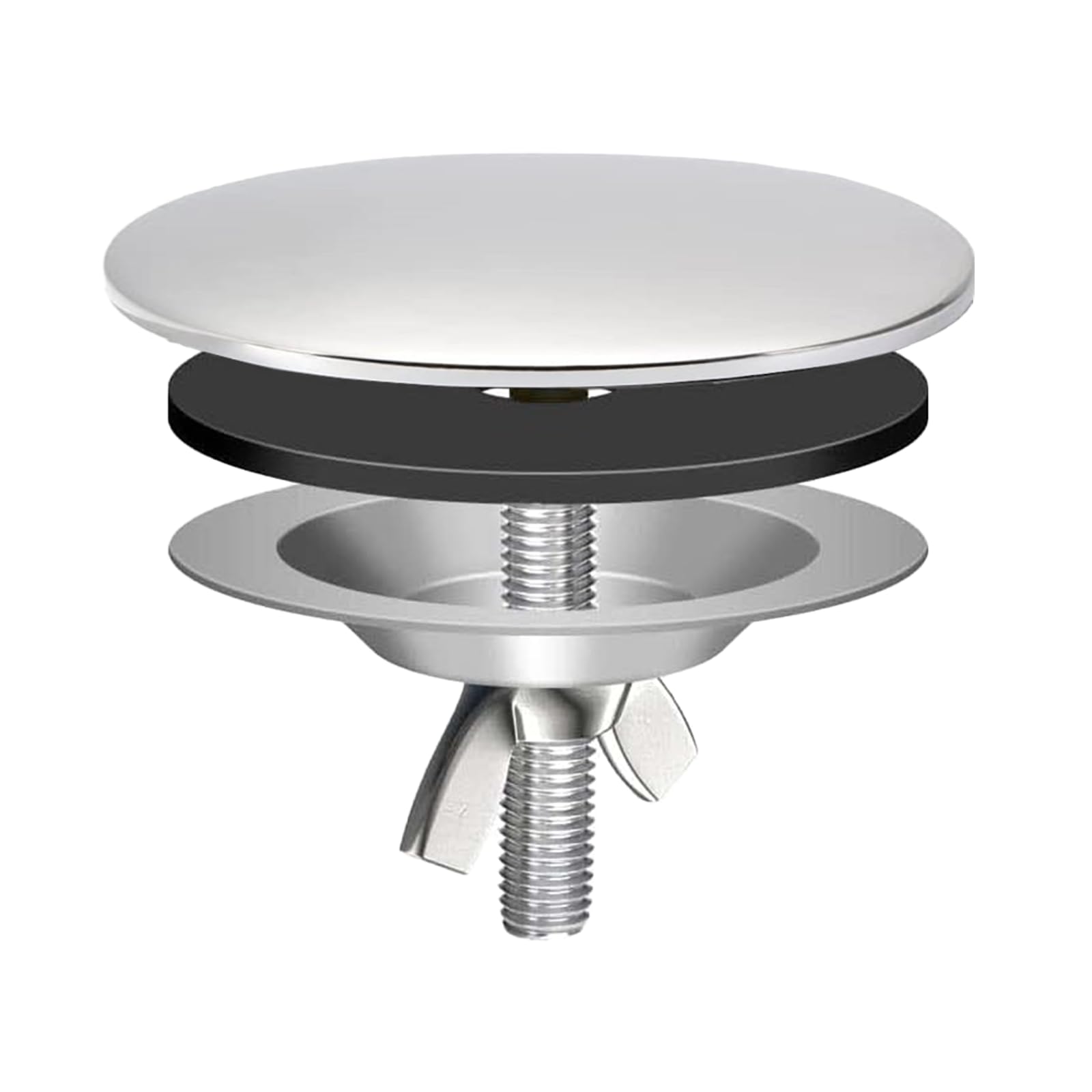 Stainless Steel Kitchen Sink Hole Cover 2 Inch Faucet Hole Cover Kitchen Sink Tap Hole Plate Stopper Cover Blanking Metal Plug, Polished Chrome