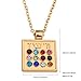 Judaic Hoshen 12 Tribes of Israel Breastplate of the High Priest Pendant Jewish Jewelry for Men Women (colorful, gold tone)