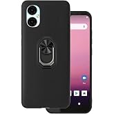 DAMONDY for BLU G34 Phone Case Cover 360 Ring Shockproof Soft TPU -Black | BLU G34 Case Rubber Slim with Kickstand [Magnetic Car Mount]