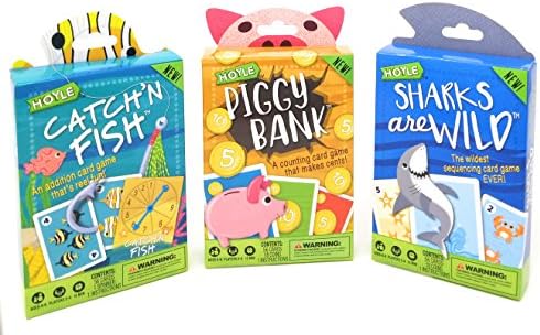 Hoyle Kids Card Games, Catch'n Fish, Piggy Bank, Sharks are Wild, 3 Games Bundle!