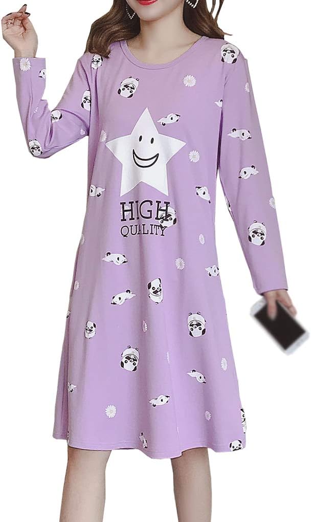 VopmocldLong Nightgown Cute Strawberry Pattern Nightdress for Big Girls Size 8-17 Years