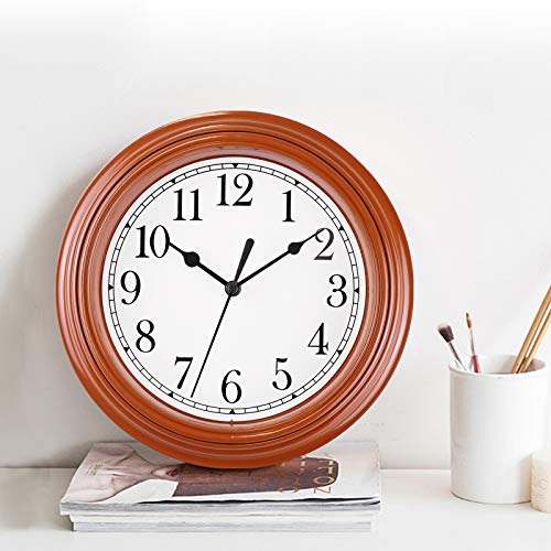 Foxtop 9 Inch Silent NonTicking Wall Clock Battery Operated Quartz