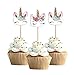 72 Pieces Unicorn Cupcake Toppers Double Sided with Two Different Styles for Birthday Baby Shower Party Decorations Supplies