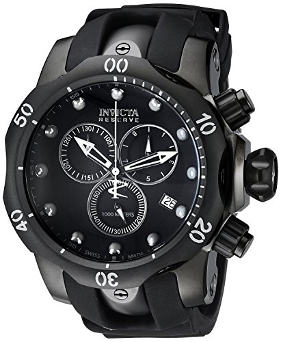 Invicta INVICTA-6051 Venom Reserve Reloj de acero inoxidable negro para hombre con banda de poliuretano