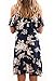 EastLife Women's Casual Off The Shoulder Spaghetti Strap Floral Midi Dress