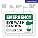 Eye Wash Station Signs, Emergency Sign, 10x7 Rust Free Aluminum, Weather/Fade Resistant, Easy Mounting, Indoor/Outdoor Use, Made in USA