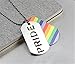 PAURO 2PCS Pride Rainbow Dog Tag LGBT Stainless Steel Jewelry - Gay and Lesbian Pride Pendant Necklace