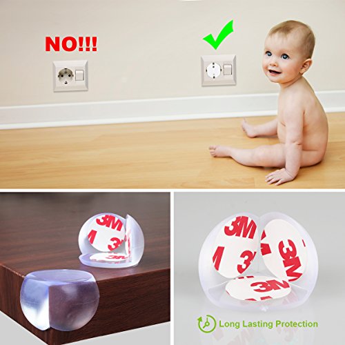 Eligara Baby Safety Protector Sets Include Child Safety Cabinet Locks (3Pcs) Corner Protector Guards (12Pcs) Outlet Plug Covers (32Pcs) Door Stopper (4Pcs) Door Stopper - Thumbnail 3