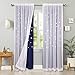 NICETOWN Blue Blackout Curtains 84 inches - Hollow Stars Nap Time Essential Nursery Curtain Panels, Creative Space Decoration Twinkle Stars Window Drapes for Kids Bedroom, Navy Blue, Set of 2, 52 Wide