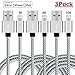 Bestronic iPhone Charger 3Pack 3FT 6FT 10FT Nylon Braided Cord 8 Pin Lightning to USB Cable Compatible with iPhone 7 7 Plus 6 6s 6 plus 6s plus, iPhone 5 5s 5c,iPad, iPod and More(Grey&White)