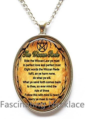 ย Fashion Necklace,The Wiccan Rede jewelry Glass Cabochon Necklace,AE0045