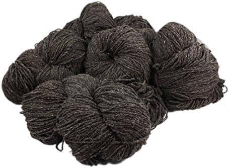 Aran Knitting Yarn Dark Jacob Wool Made in Ireland Six Hanks
